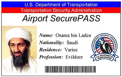 ID card for Osama Bin Laden